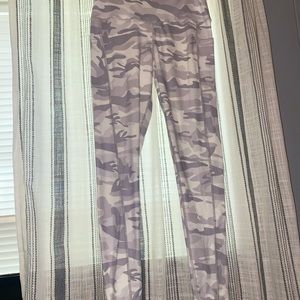 White and light gray camo leggings